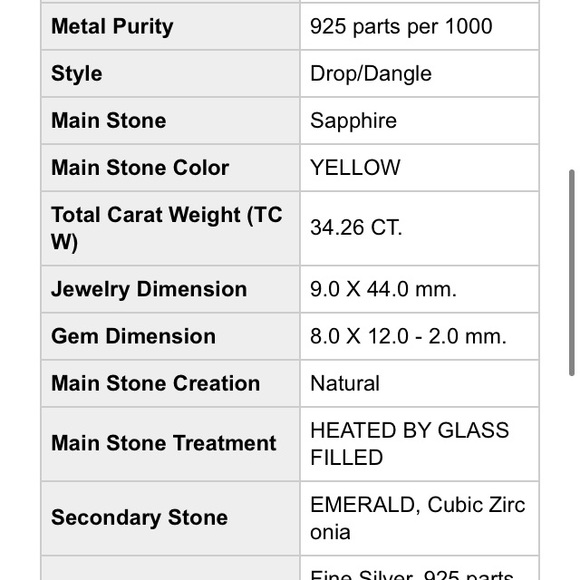 Natural Emerald and Yellow Sapphire Cabochon earrings 14k over 925 Silver New - Picture 5 of 5